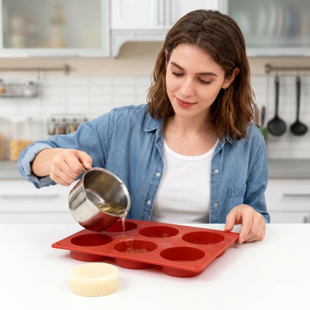 Round Silicone Soap Mold DIY H - Soap Making Instructions recension och pris